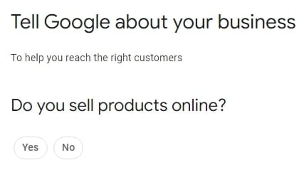google merchant center account set up do you sell products online