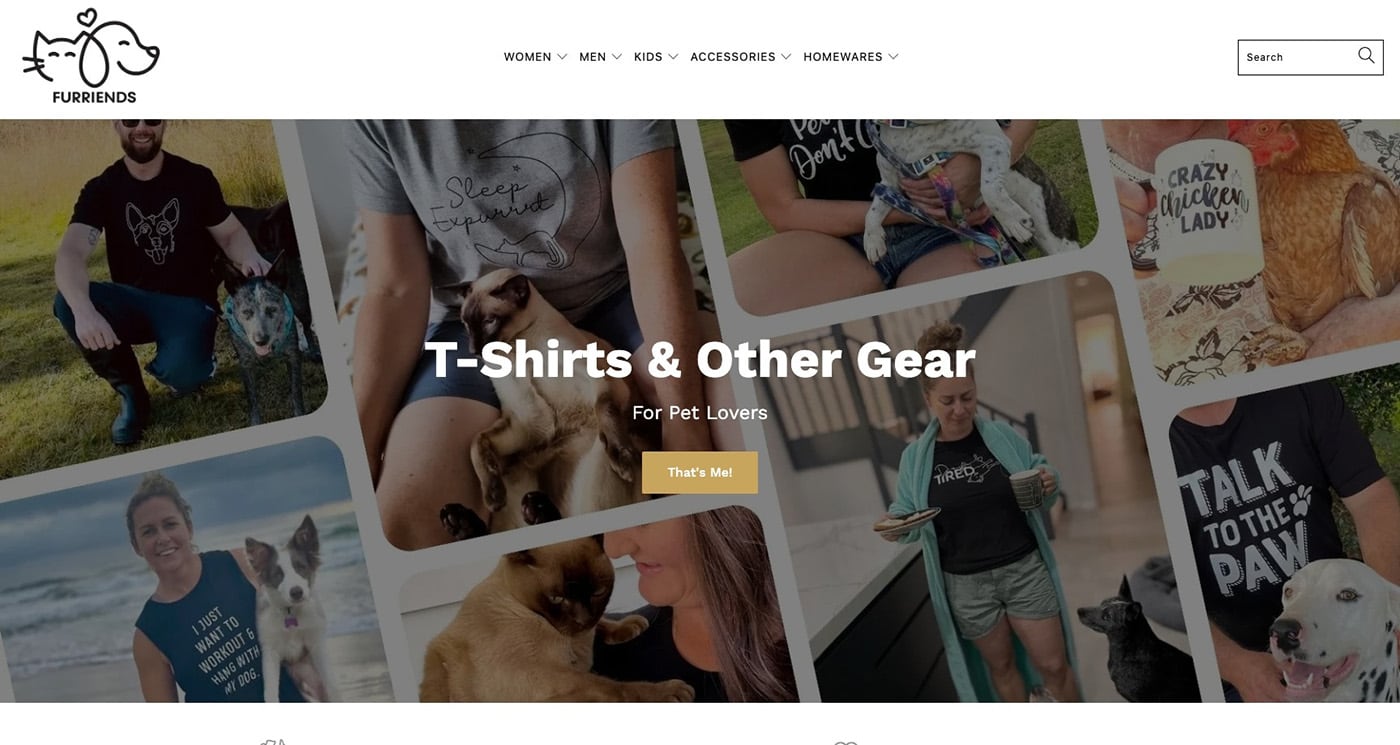 furriends homepage shopify t-shirts stores