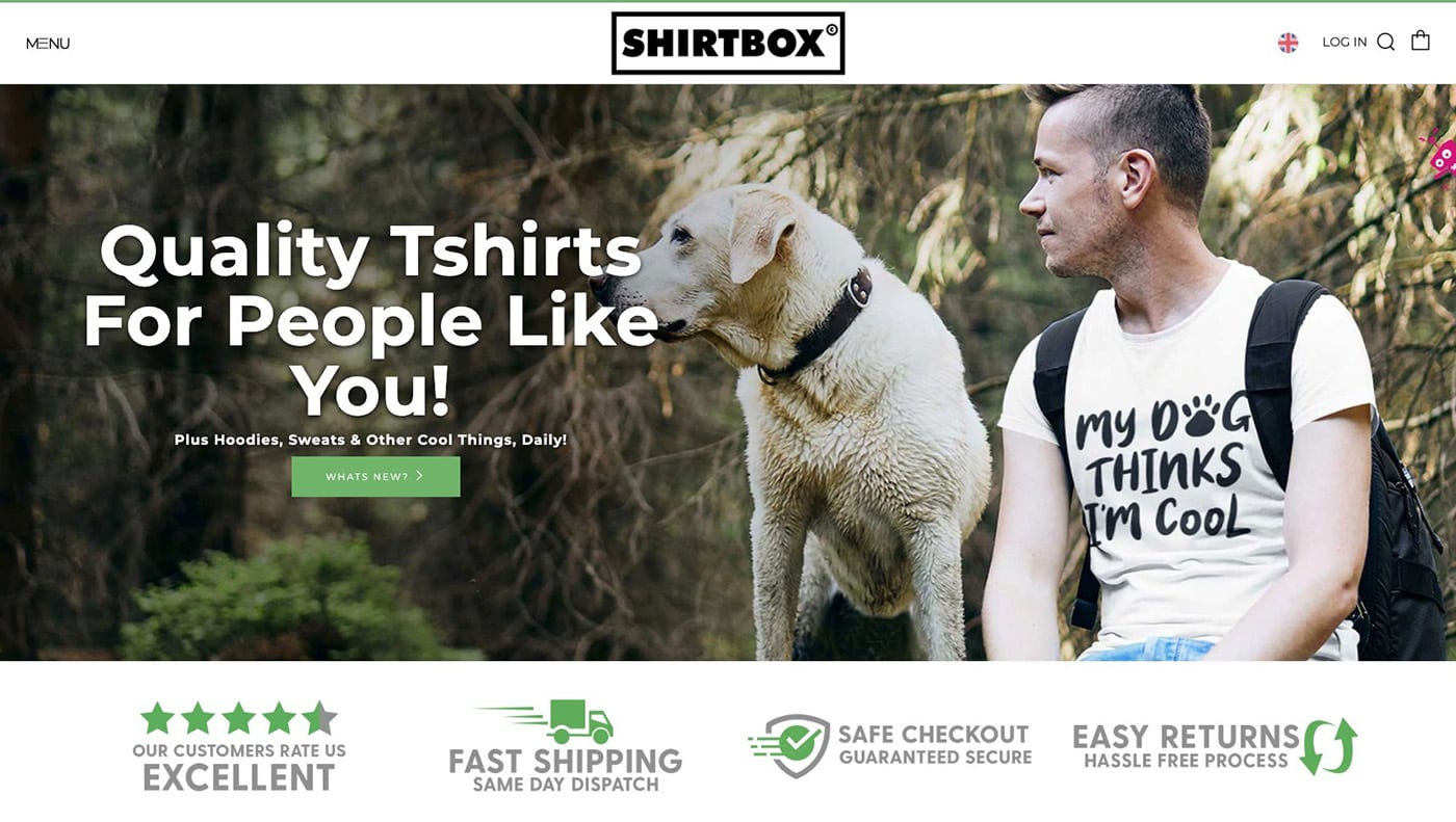 shirtbox homepage shopify t-shirts stores