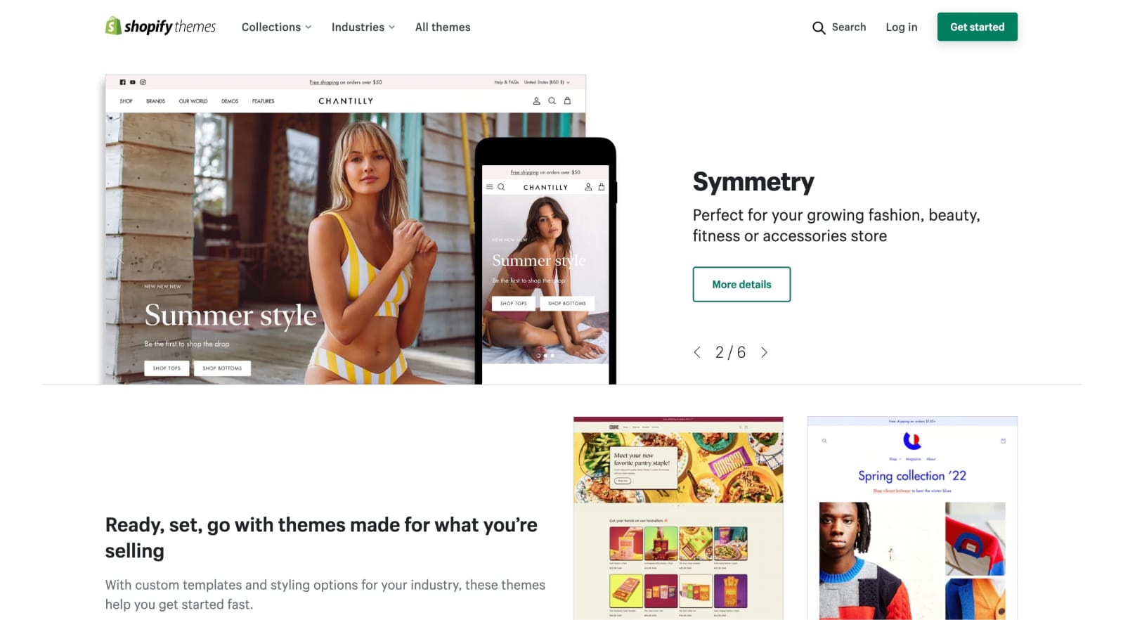 shopify theme store homepage