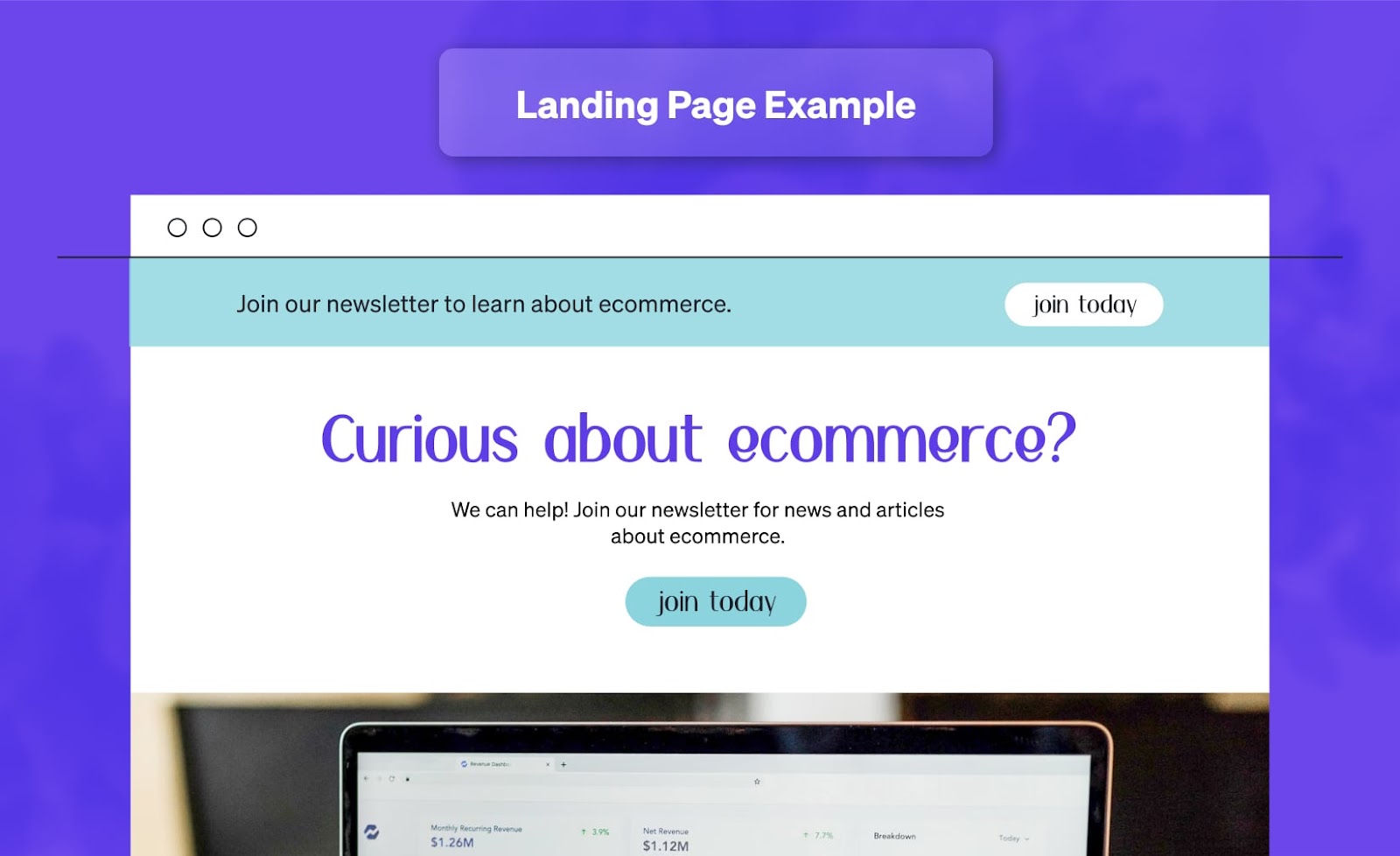 ecommerce landing page mockup example