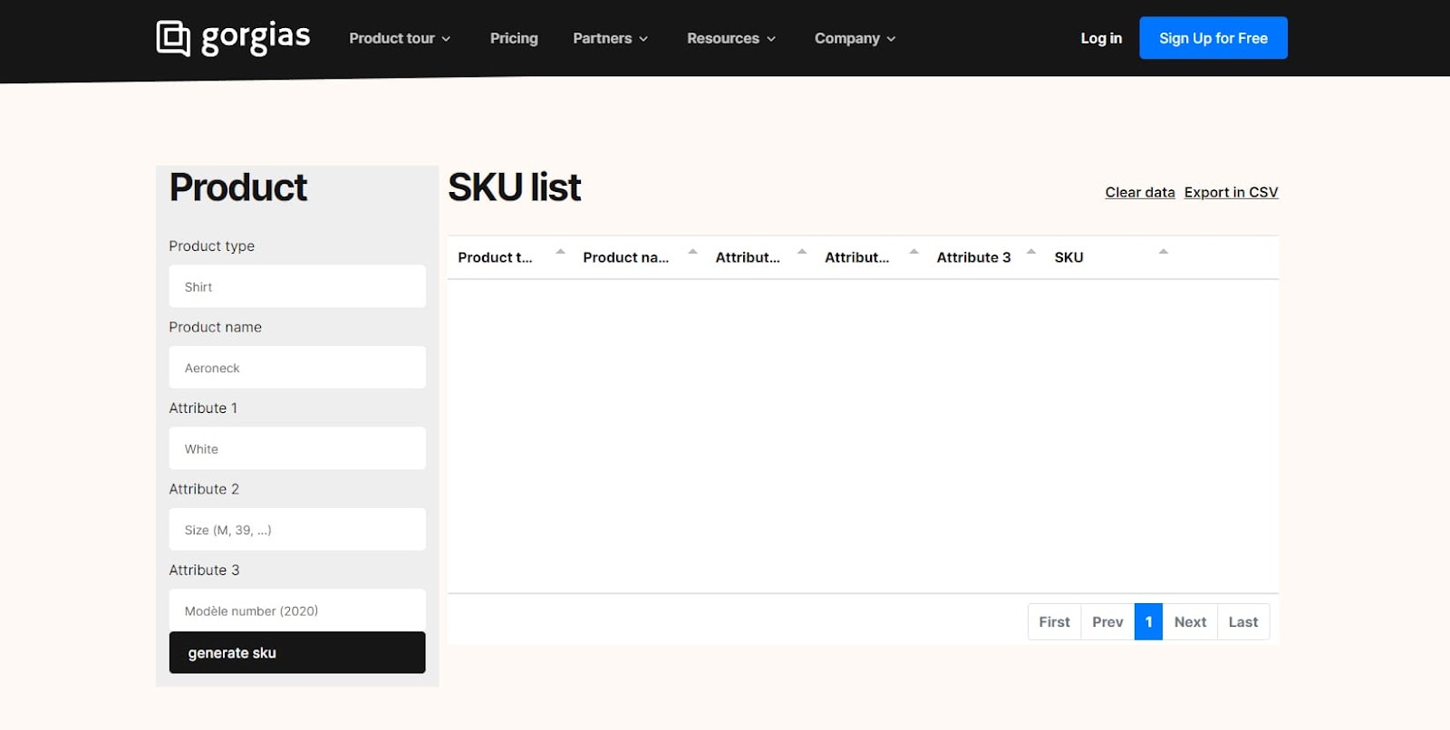 gorgias web based sku generator tool