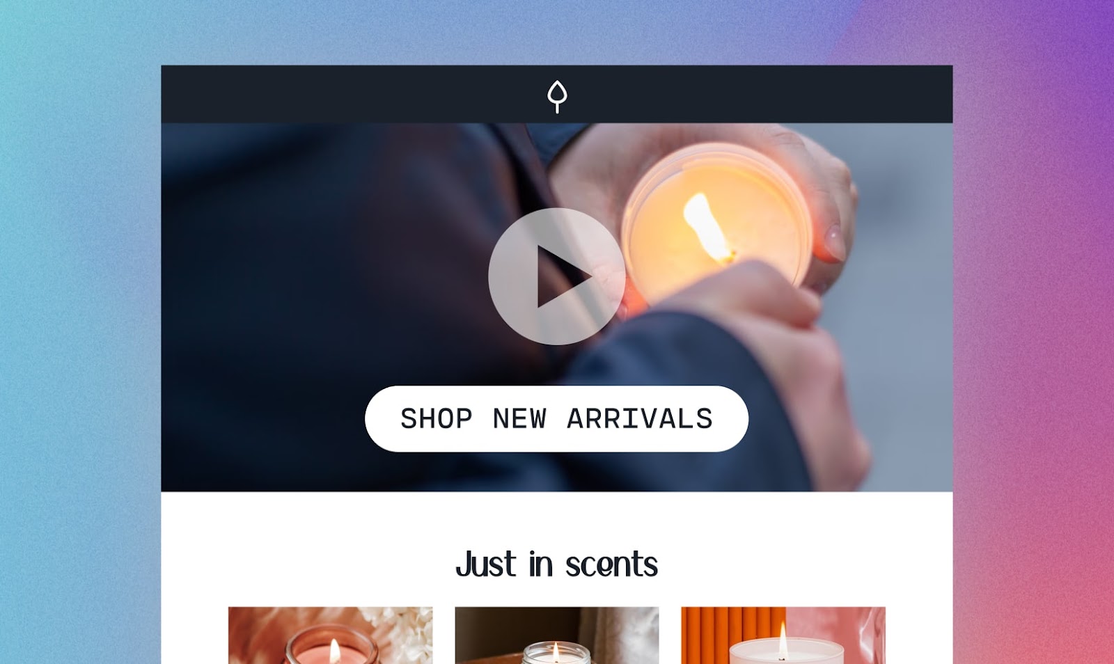 product landing page above the fold with video