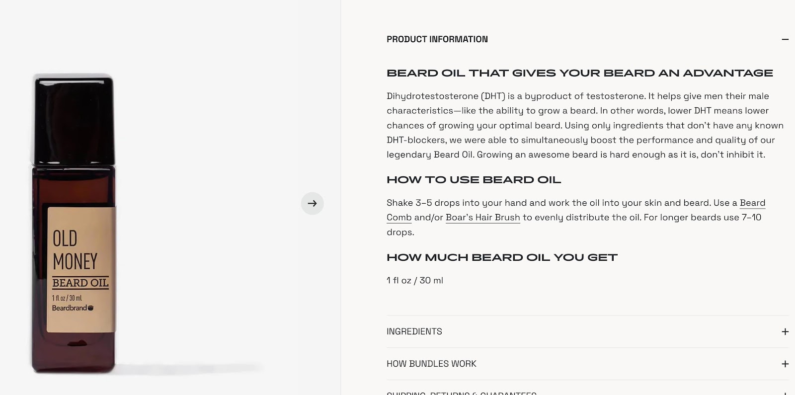 beardbrand product description brand voice