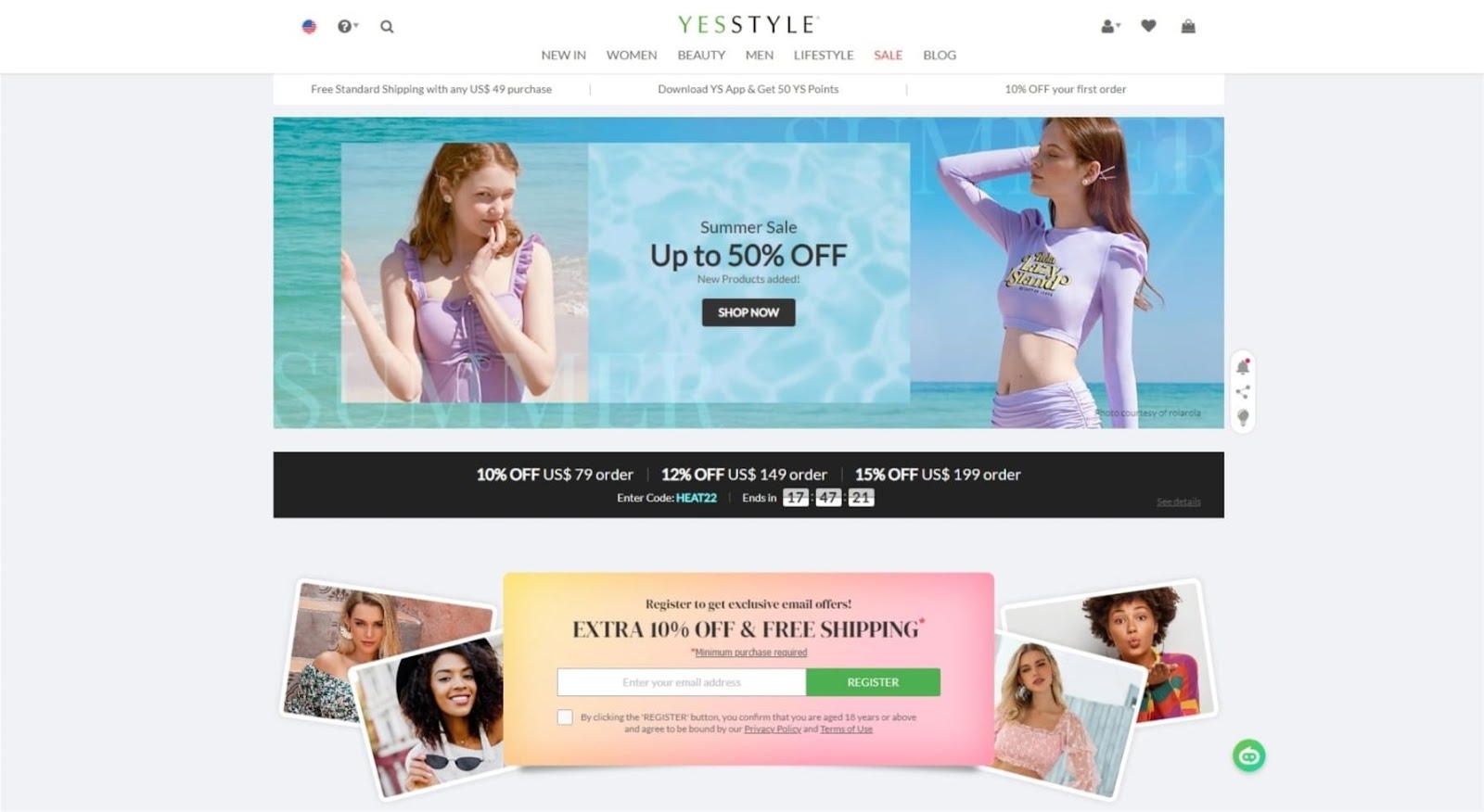 yestyle flash sale countdown timer