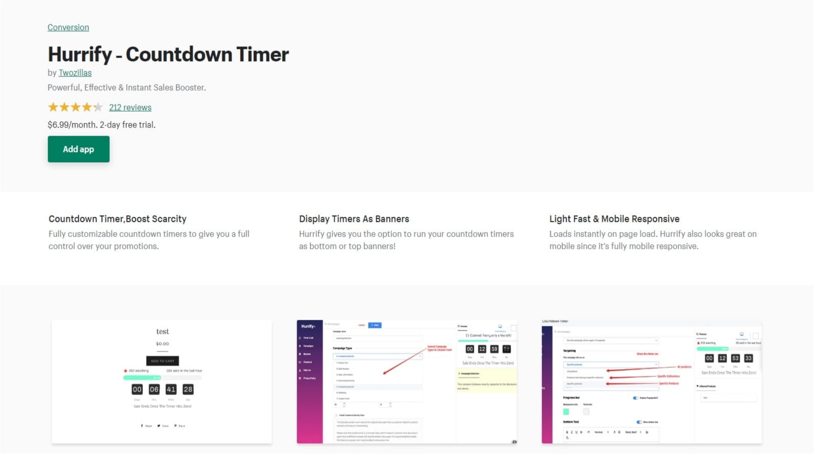 hurrify shopify countdown timer app