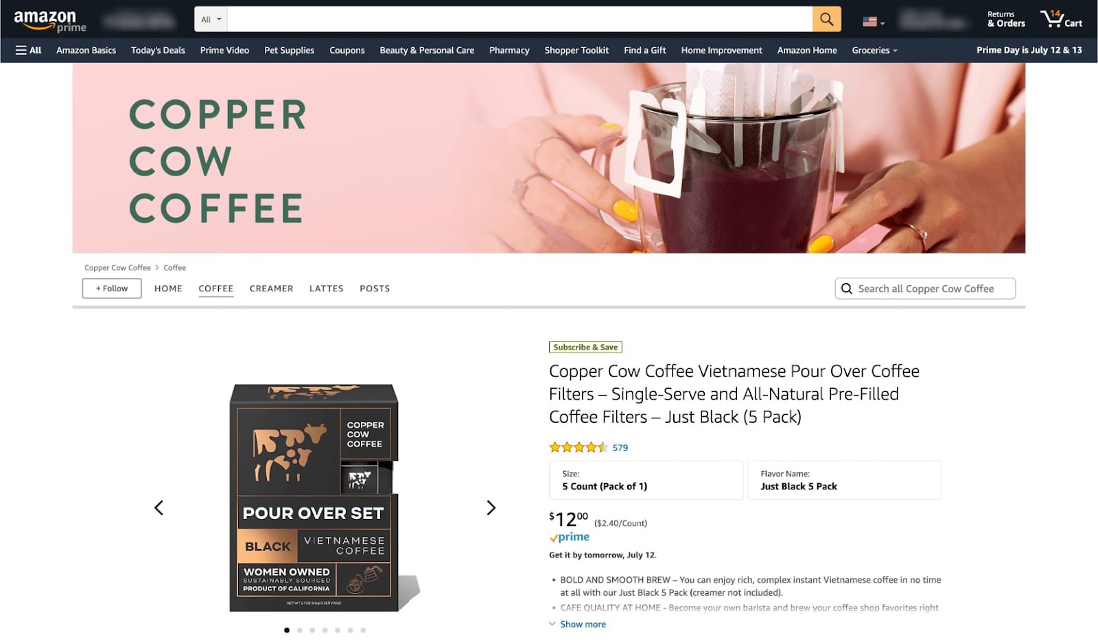 copper cow coffee amazon store profile