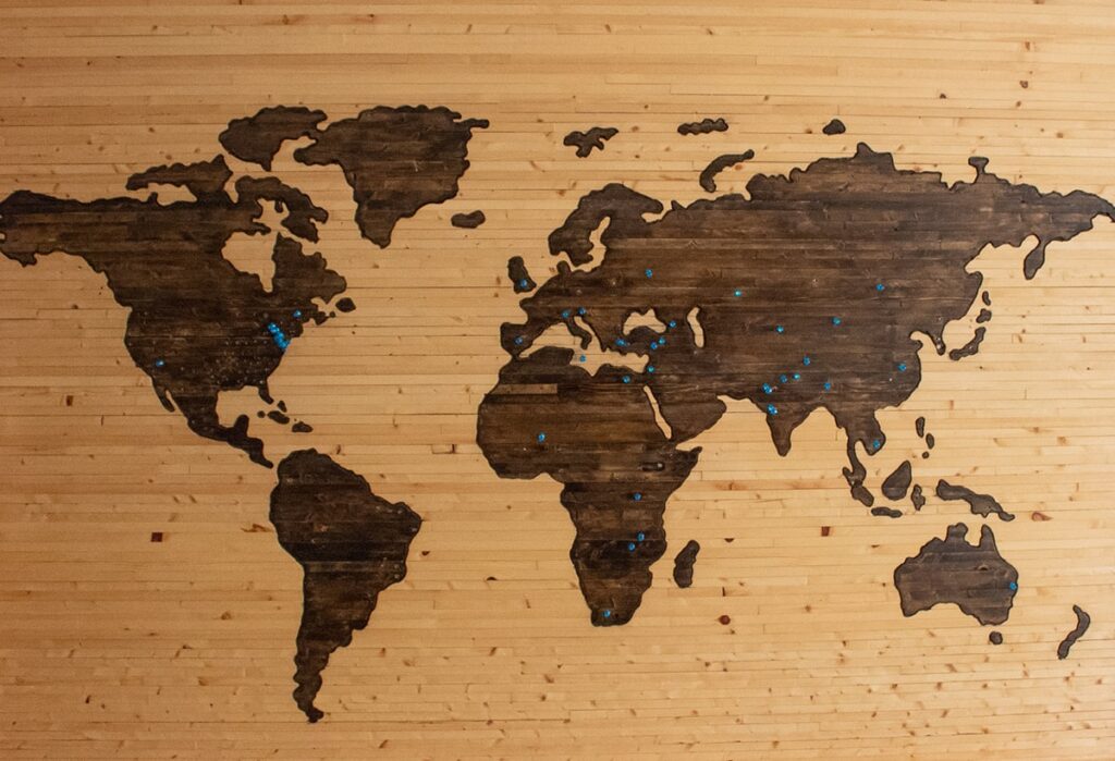 brett zeck unsplash world map best time to post on instagram