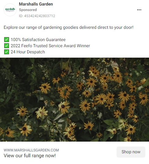 marshalls garden instagram ad examples