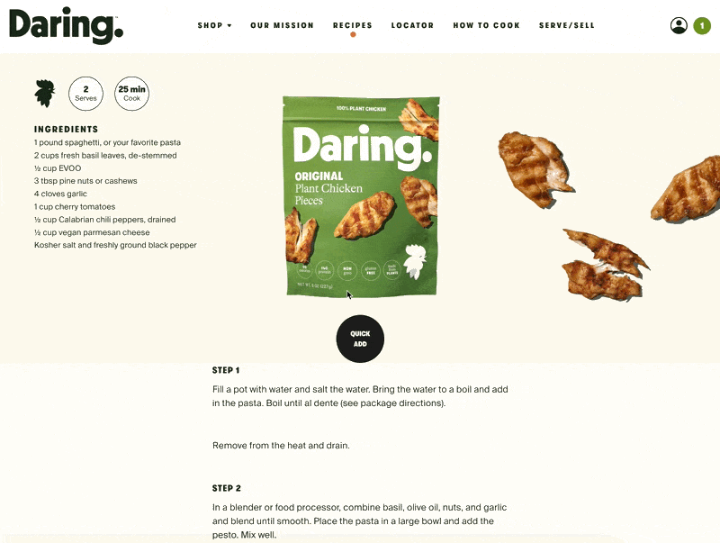 Daring ecommerce food and beverage ecommerce