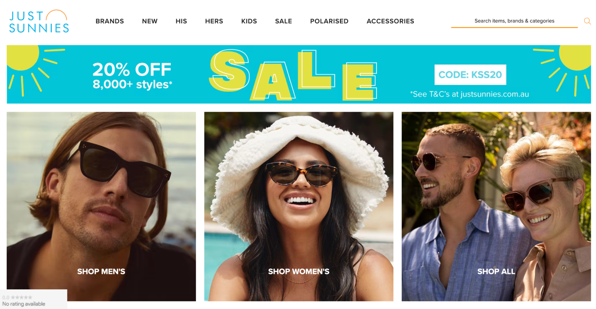 Just Sunnies headless commerce headless commerce examples