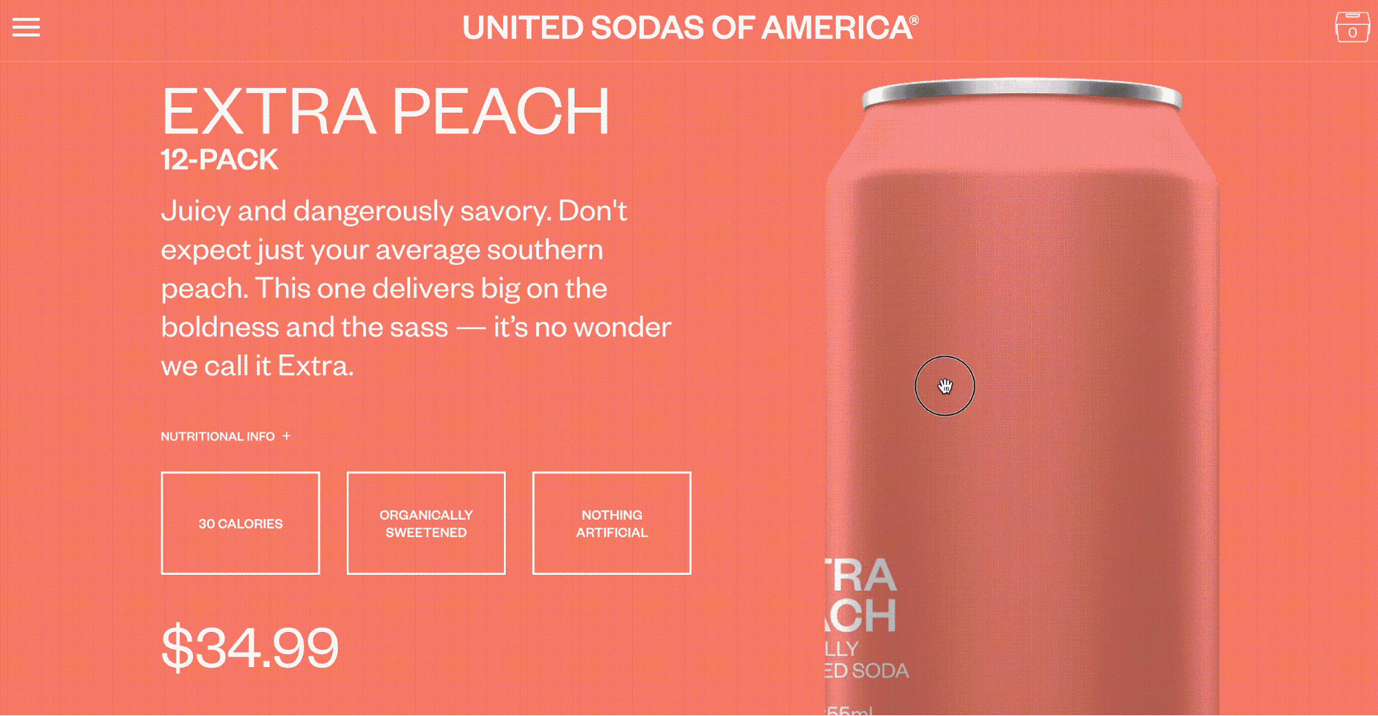 United Sodas of America product page direct-to-consumer brands