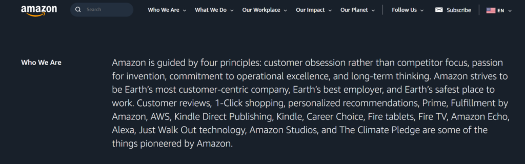 amazon Mission Statement Examples mission statement examples