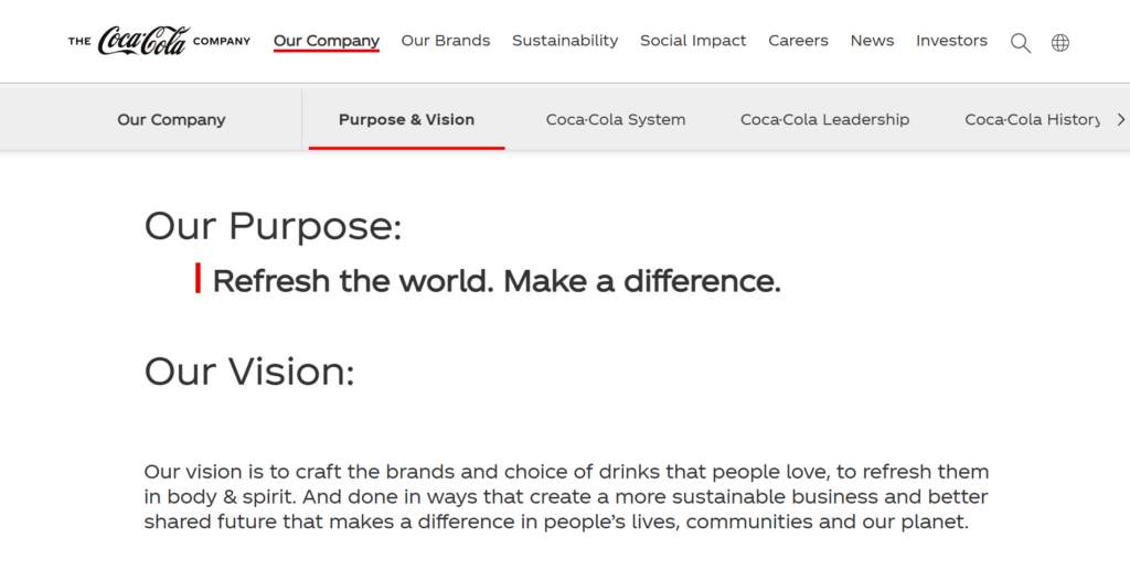 coca cola Mission Statement Examples mission statement examples