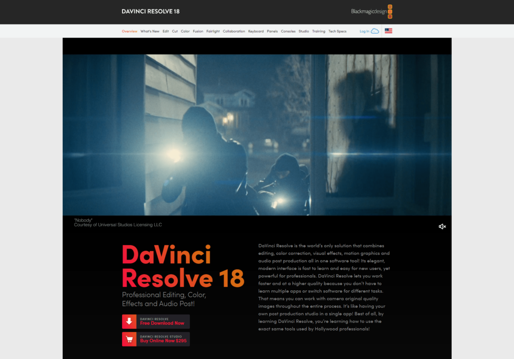 davinci resolve video editing apps