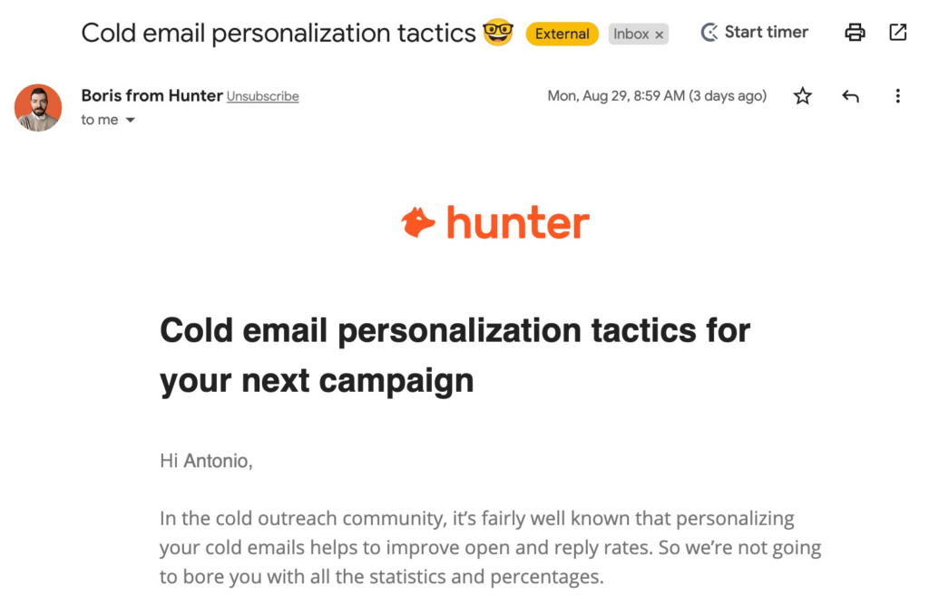 email personalization display name newsletter open rates