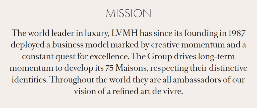 lvmh Mission Statement Examples mission statement examples