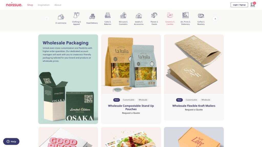 noissue wholesale packaging b2b ecommerce
