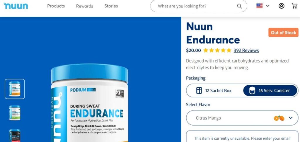 nuun product page ecommerce merchandising