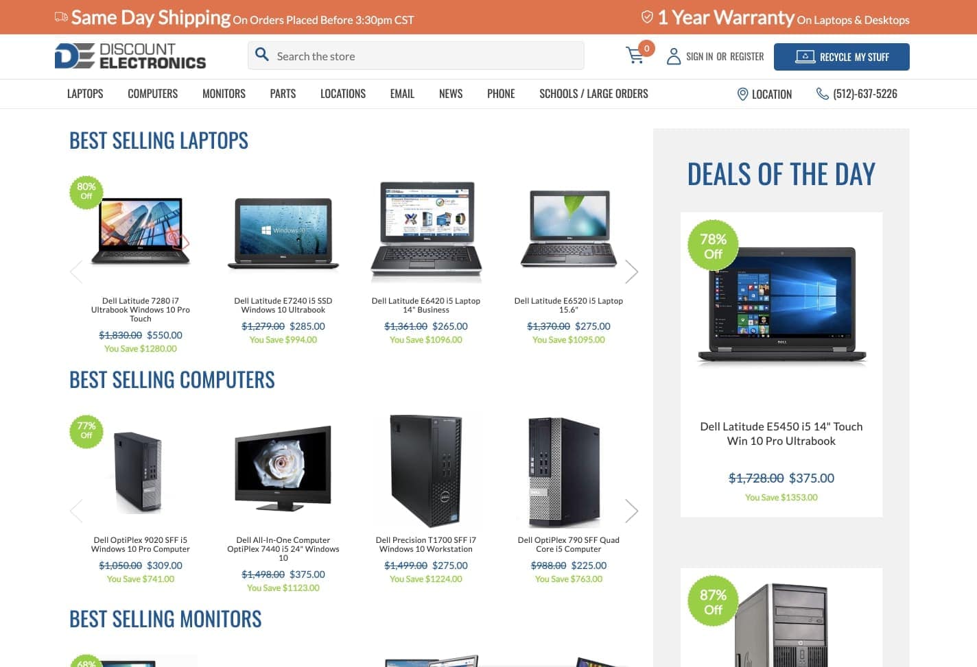 Discount Electronics home page