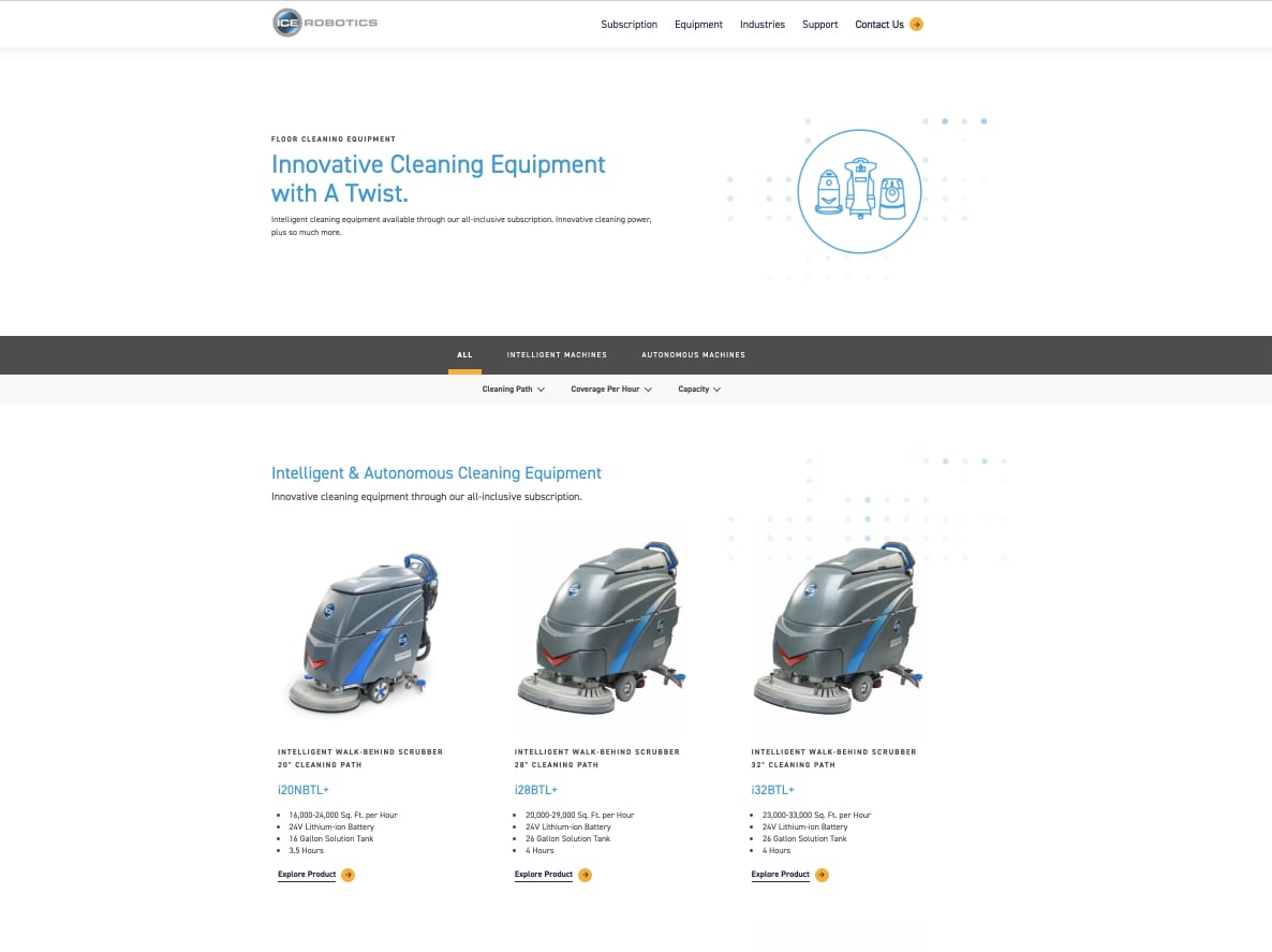 Ice Robotics equipment page
