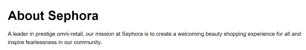 sephora Mission Statement Examples mission statement examples