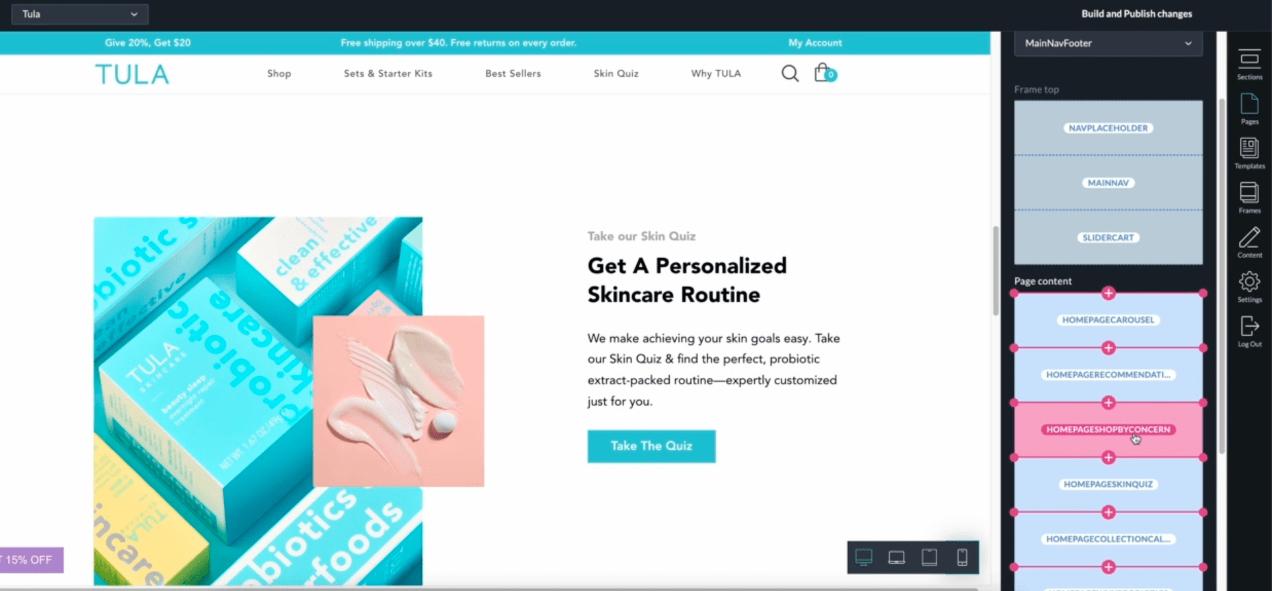 TULA Skincare Shogun Frontend Experience Manager headless commerce benefits