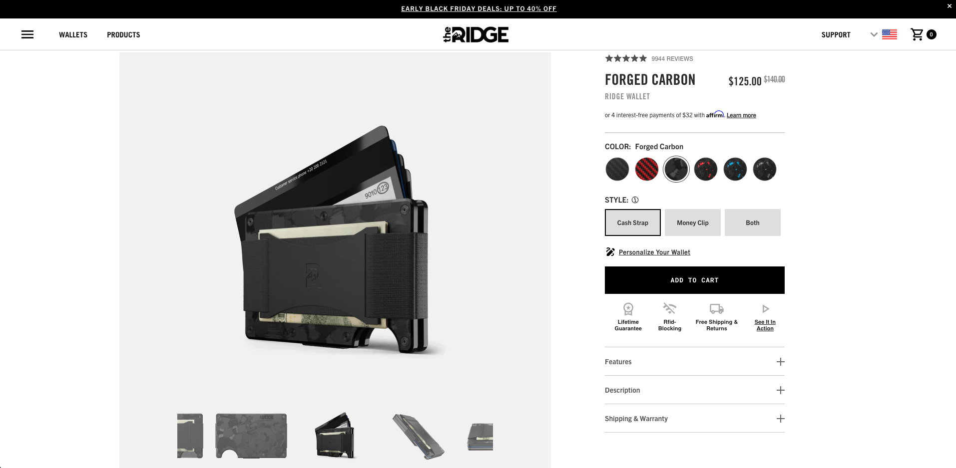 The Ridge Wallet Forged Carbon holiday gift guide