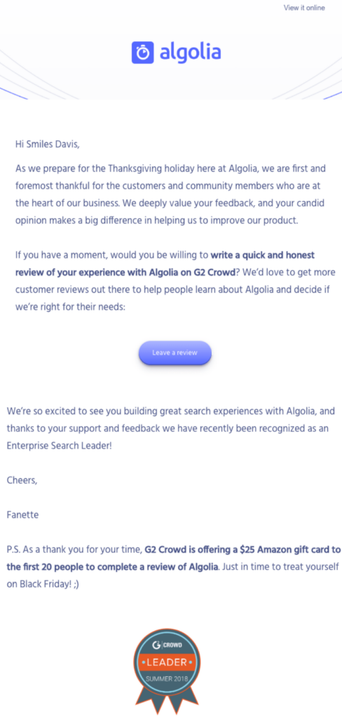algolia best email subject lines