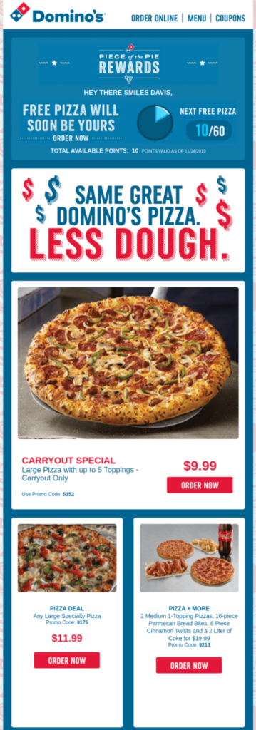 dominos best email subject lines