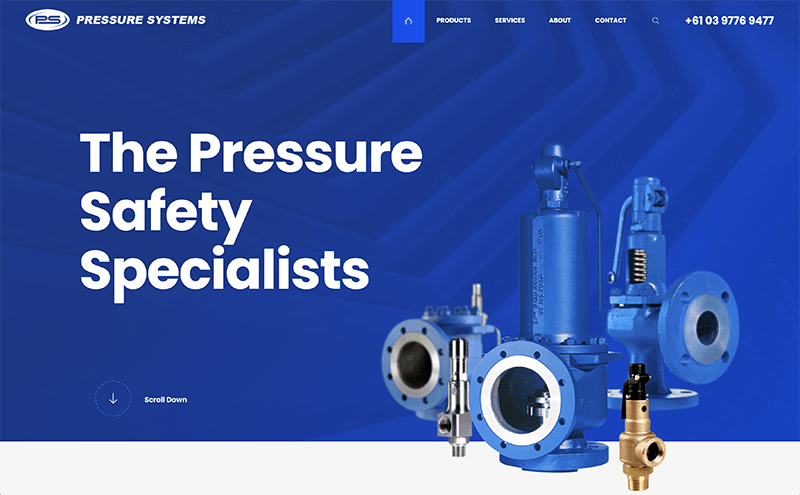 pressure specialists home b2b ecommerce websites