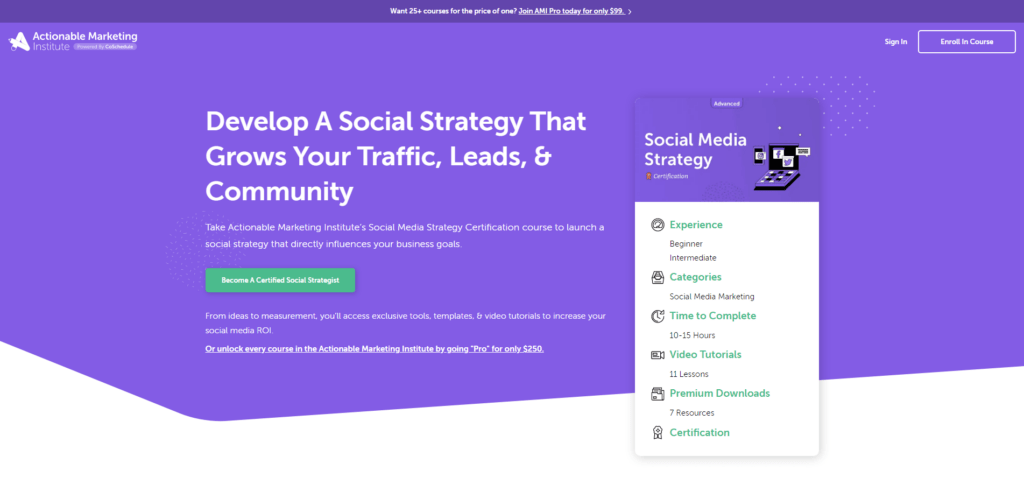 actionable marketing institute social strategy ecommerce courses