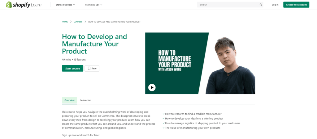 shopify product development ecommerce courses