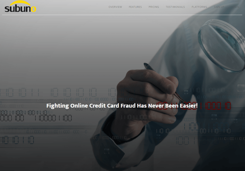 subuno ecommerce fraud prevention
