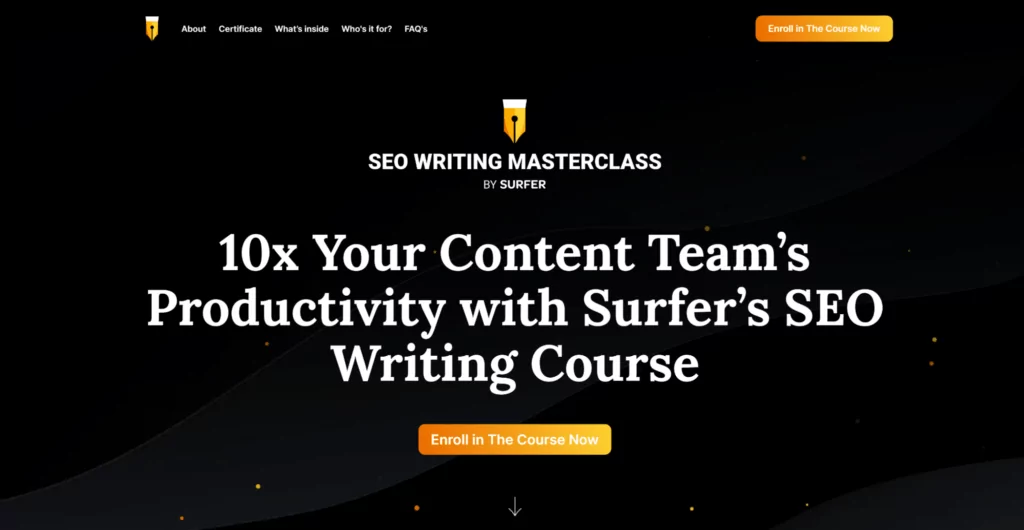 surfer seo writing ecommerce courses