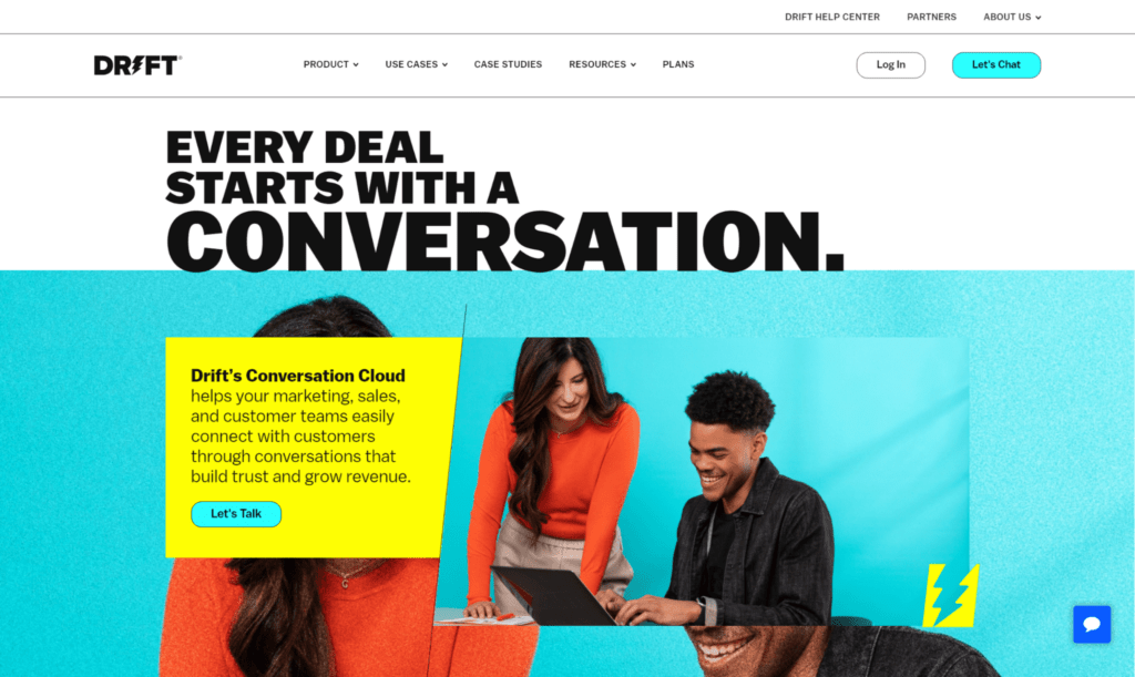 drift homepage conversational commerce