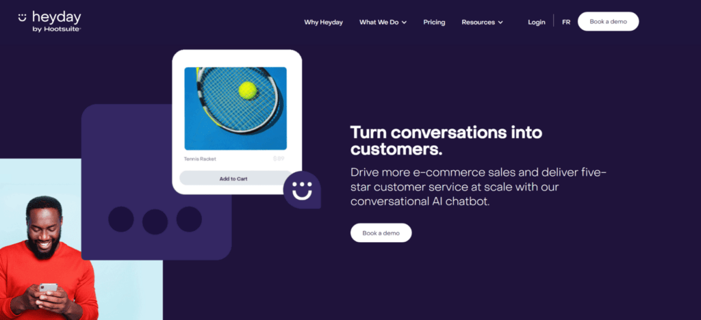 heyday homepage conversational commerce