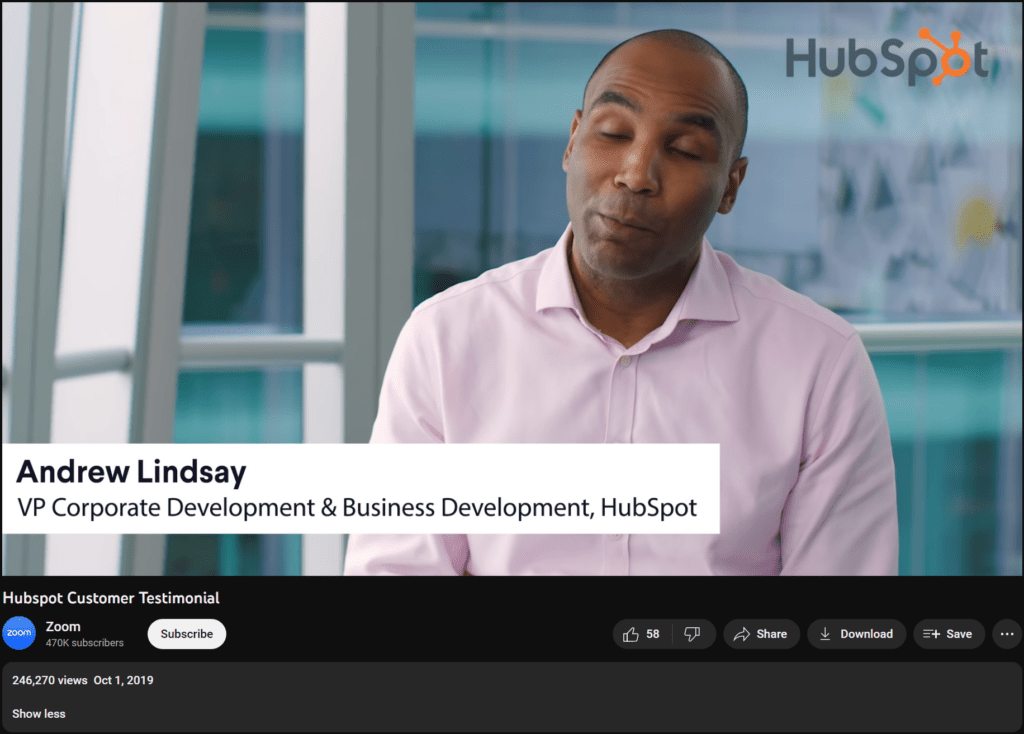 hubspot video testimonial advertising
