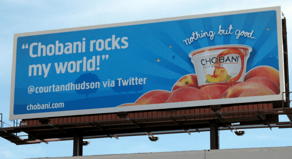 chobani billboard marketing channels