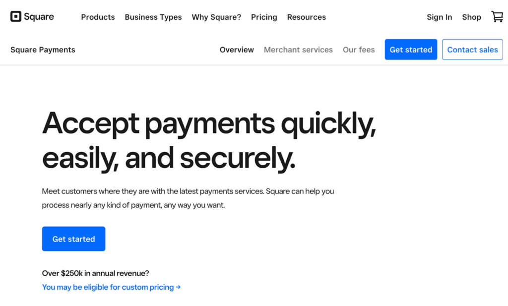 square homepage payment gateways