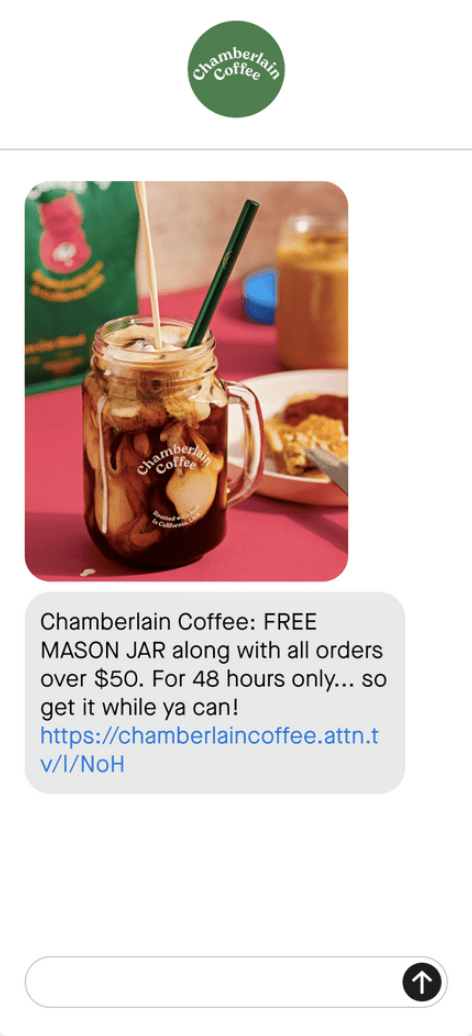 Chamberlain Coffee SMS shopify sms