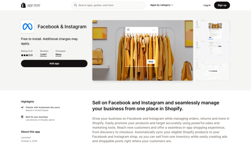 fb and ig shopify integrations