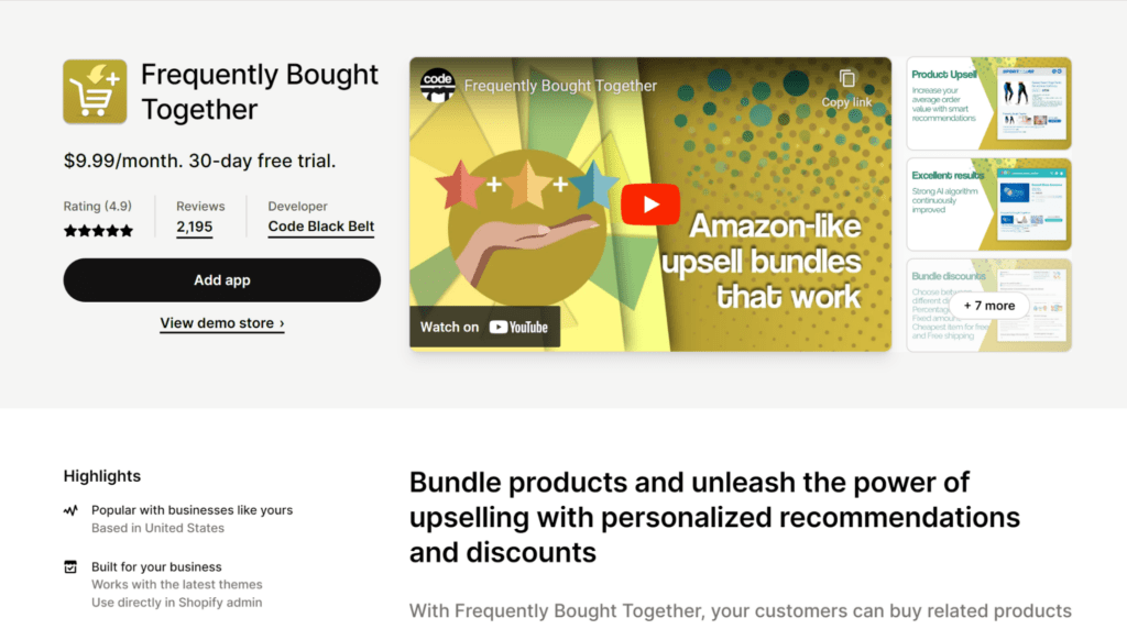 frequently bought together shopify integrations