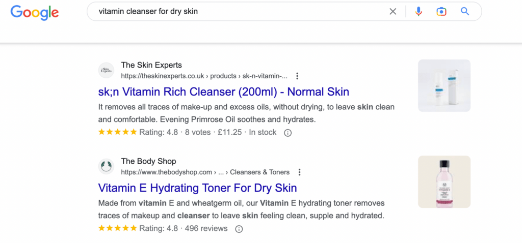 google serp product pages product page seo