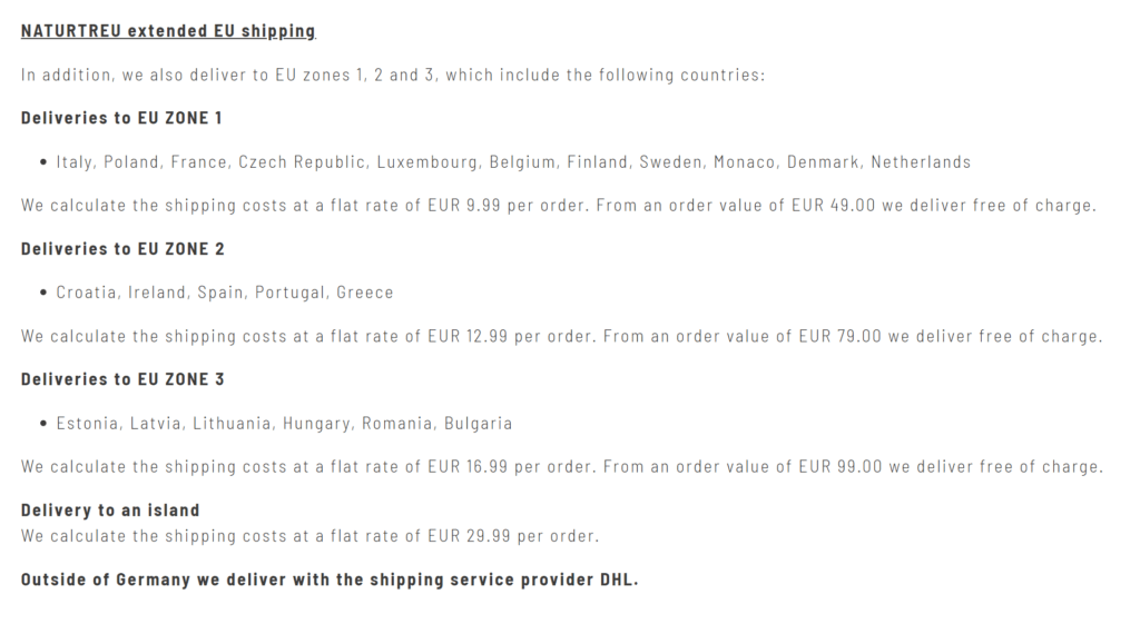 naturtreu eu shipping shopify shipping policy