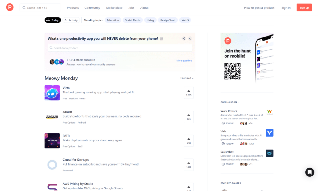 producthunt product research tools