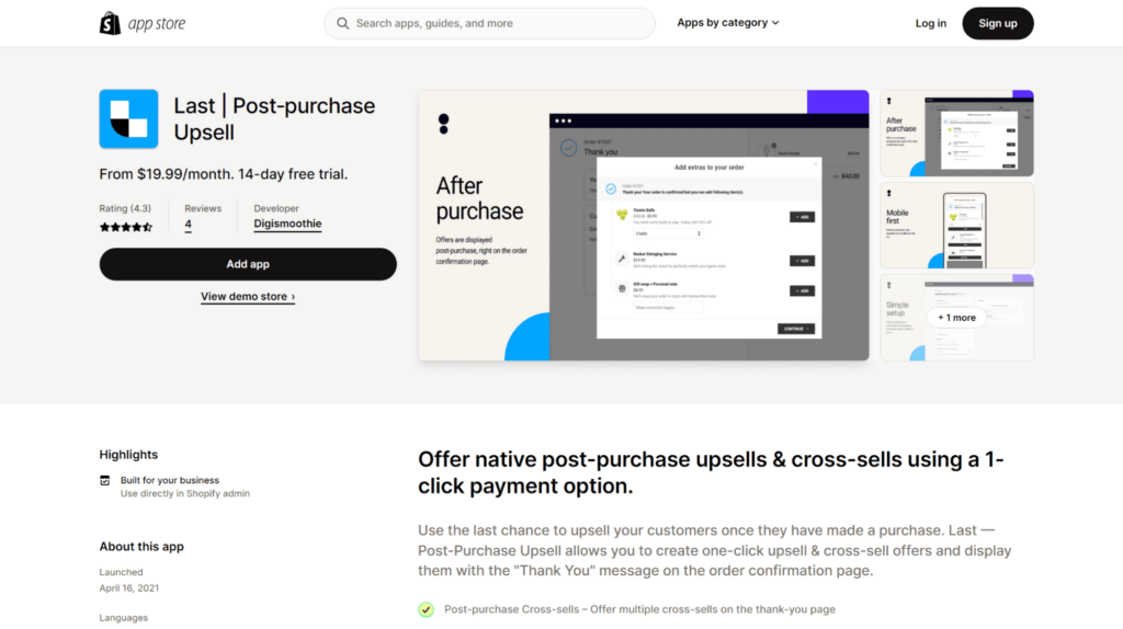 last post purchase shopify upsell apps