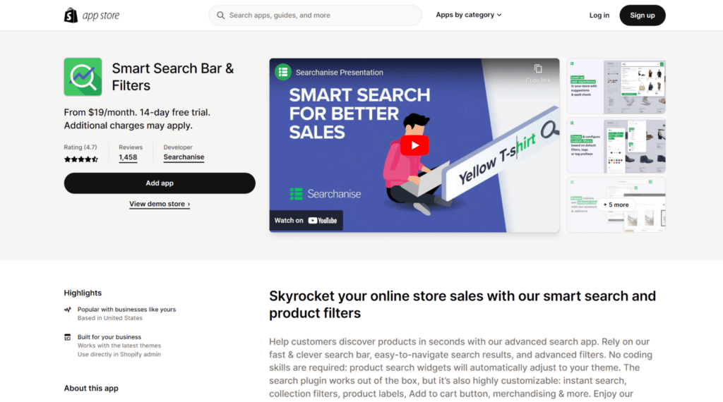smart search bar shopify upsell apps