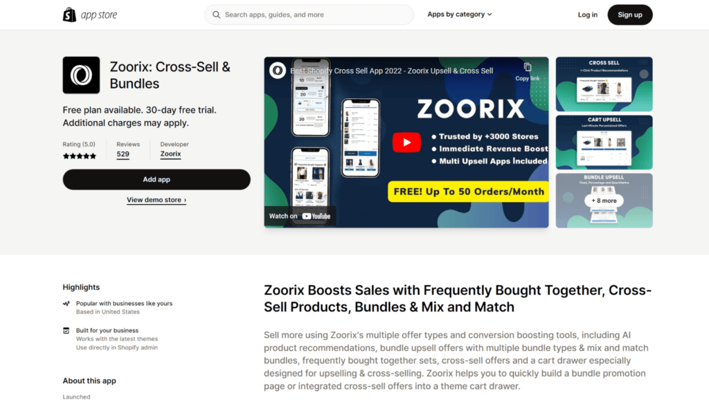 zoorix shopify upsell apps