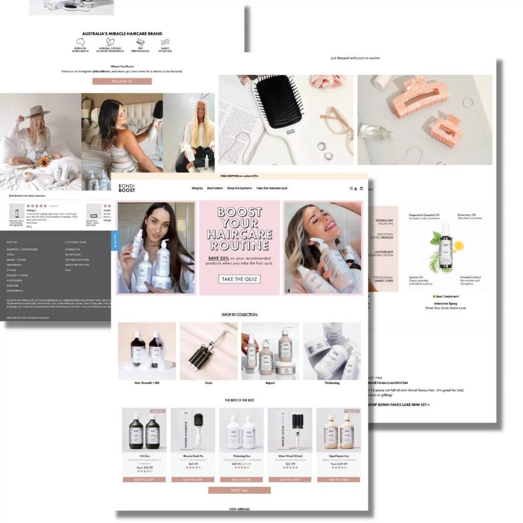 BondiBoost Homepage 1 shopify beauty stores